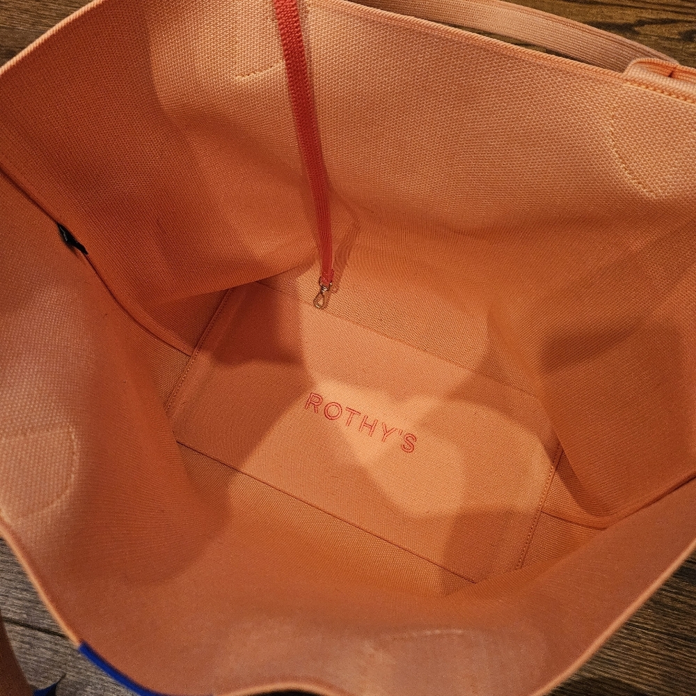 Rothy's The Lightweight Tote Shoulder Bag In Clementine Orange - Picture 7 of 9